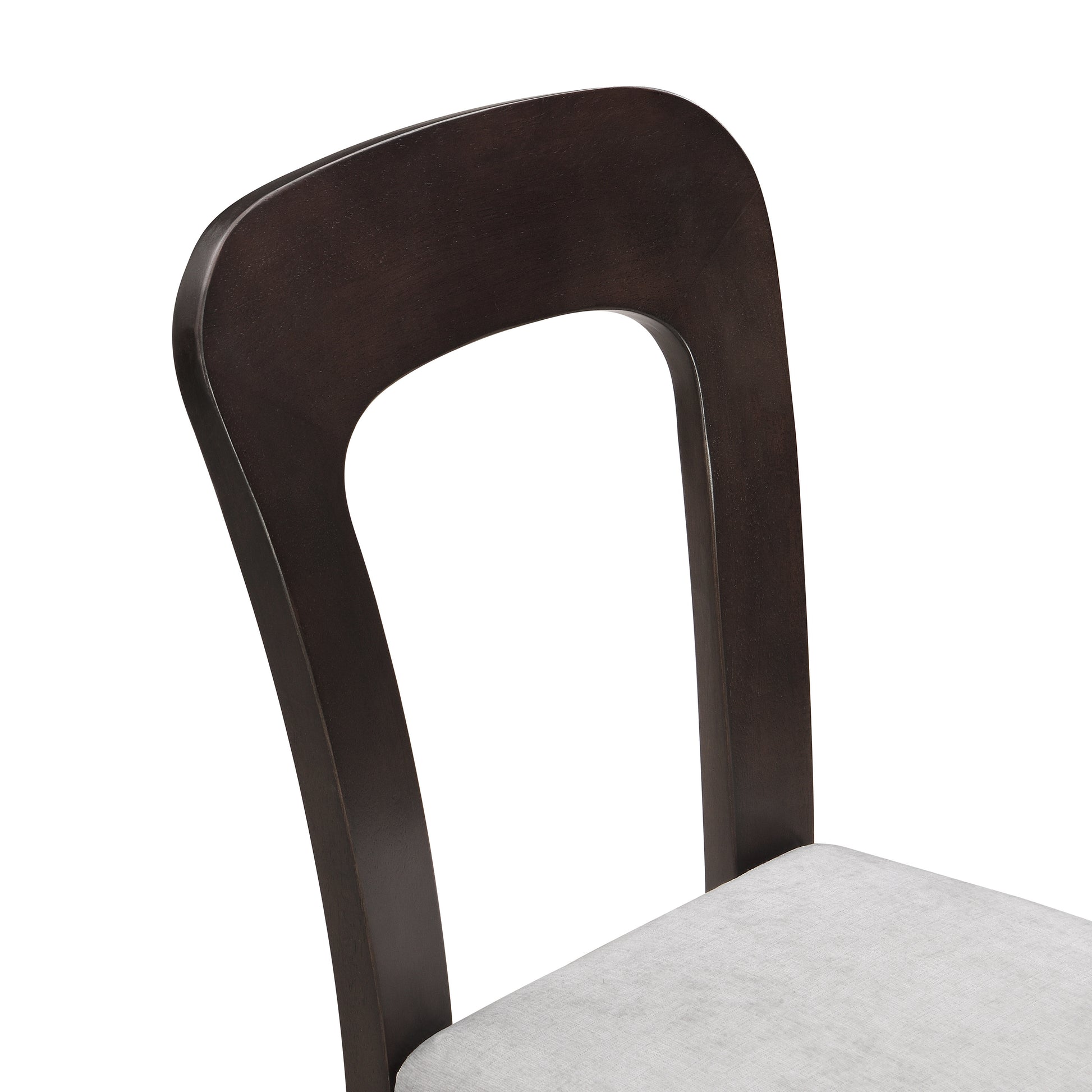 Dining Chairs Set of 2, Upholstered Kitchen Side Chairs with Gray Fabric Seating Dark Brown Solid Rubber Wood Legs, 330 LBS Weight Capacity image 12