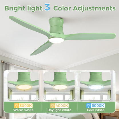 52-inch ceiling fan with light, solid wood blades, Dimmable Light with Memory Function, DC motor, Quiet operation image 6