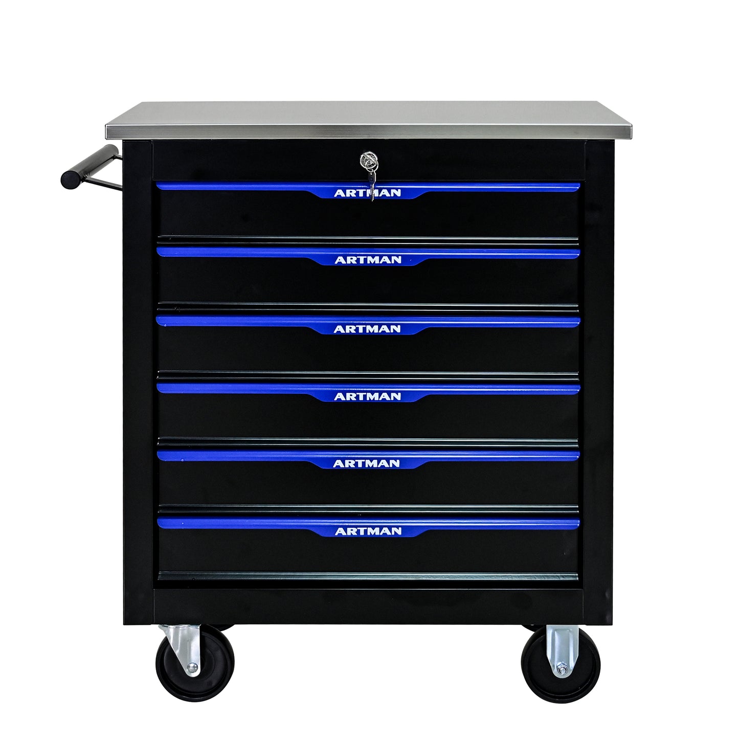 6 DRAWERS MULTIFUNCTIONAL TOOL CART WITH WHEELS-BLACK&BLUE image 1