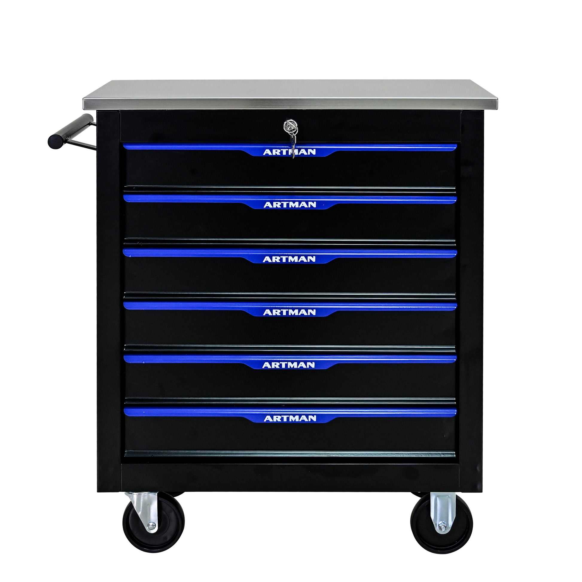 6 DRAWERS MULTIFUNCTIONAL TOOL CART WITH WHEELS-BLACK&BLUE image 1