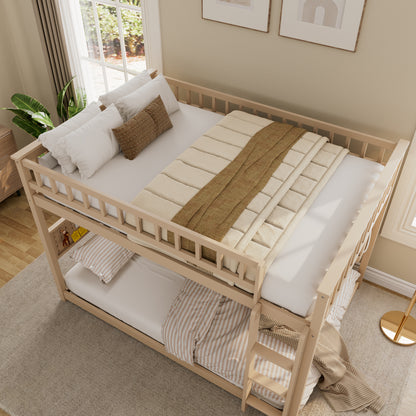 Full over Full Bunk Bed with Integrated Shelving, Color-Changing Lights and Pegboard, Beige image 10