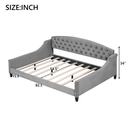 Modern Luxury Tufted Button Daybed, Full, Gray (Old SKU: SM001009AAE,GX001009AAE) image 6