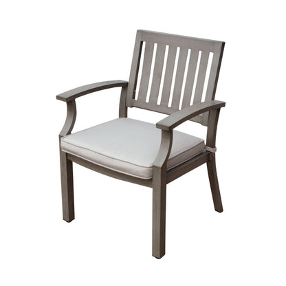 Outdoor Modern Aluminum Dining Chair with Cushion (Set of 2), Dark Gray and Silver image 10