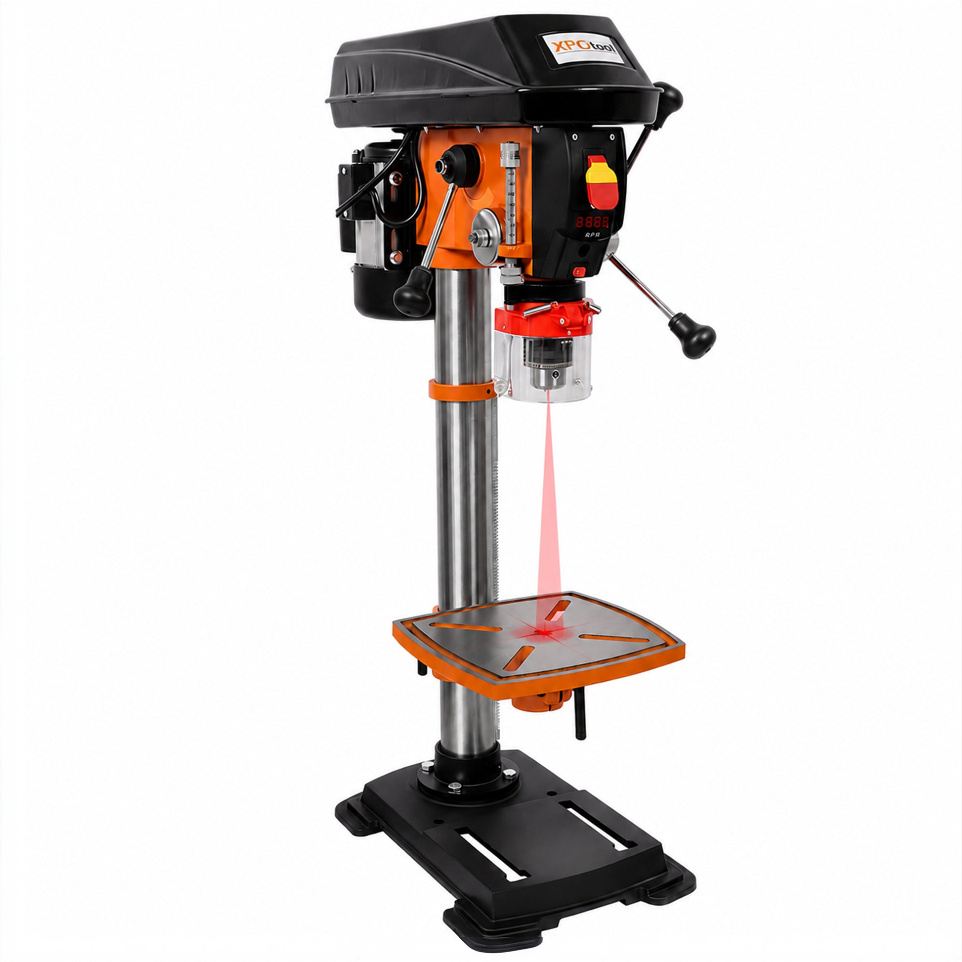 12" Swing Benchtop Drill Press with Laser & Digital Meter, Variable Speed, 0-45 Degree Tilting Worktable, Compact Tabletop Drilling Machine for Woodworking & Metal Fabrication image 1