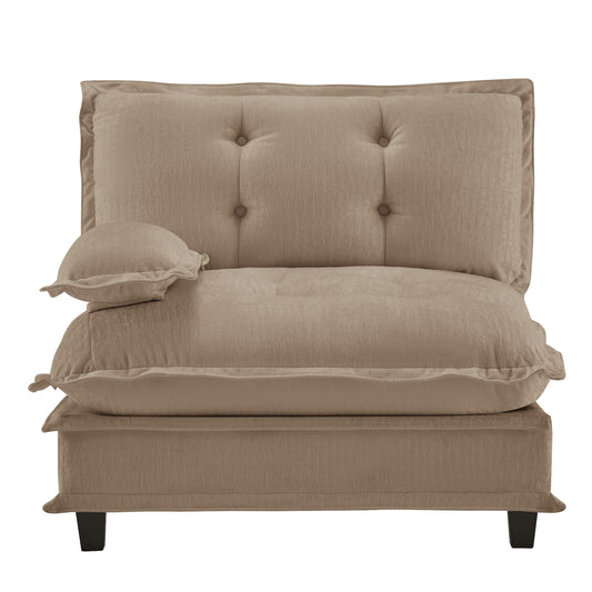 73 LSF Sofa Chenille Light Brown - front view modular sofa