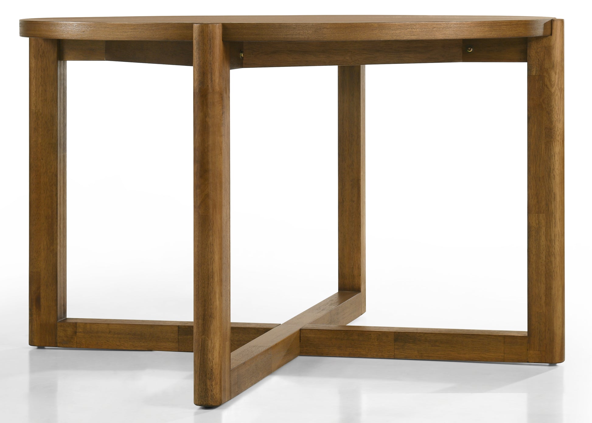 Andreo 47-inch Round Dining Table, Mid-Century Modern Walnut Finish Wood Table with Cross Sled Base, Seats 4 image 4