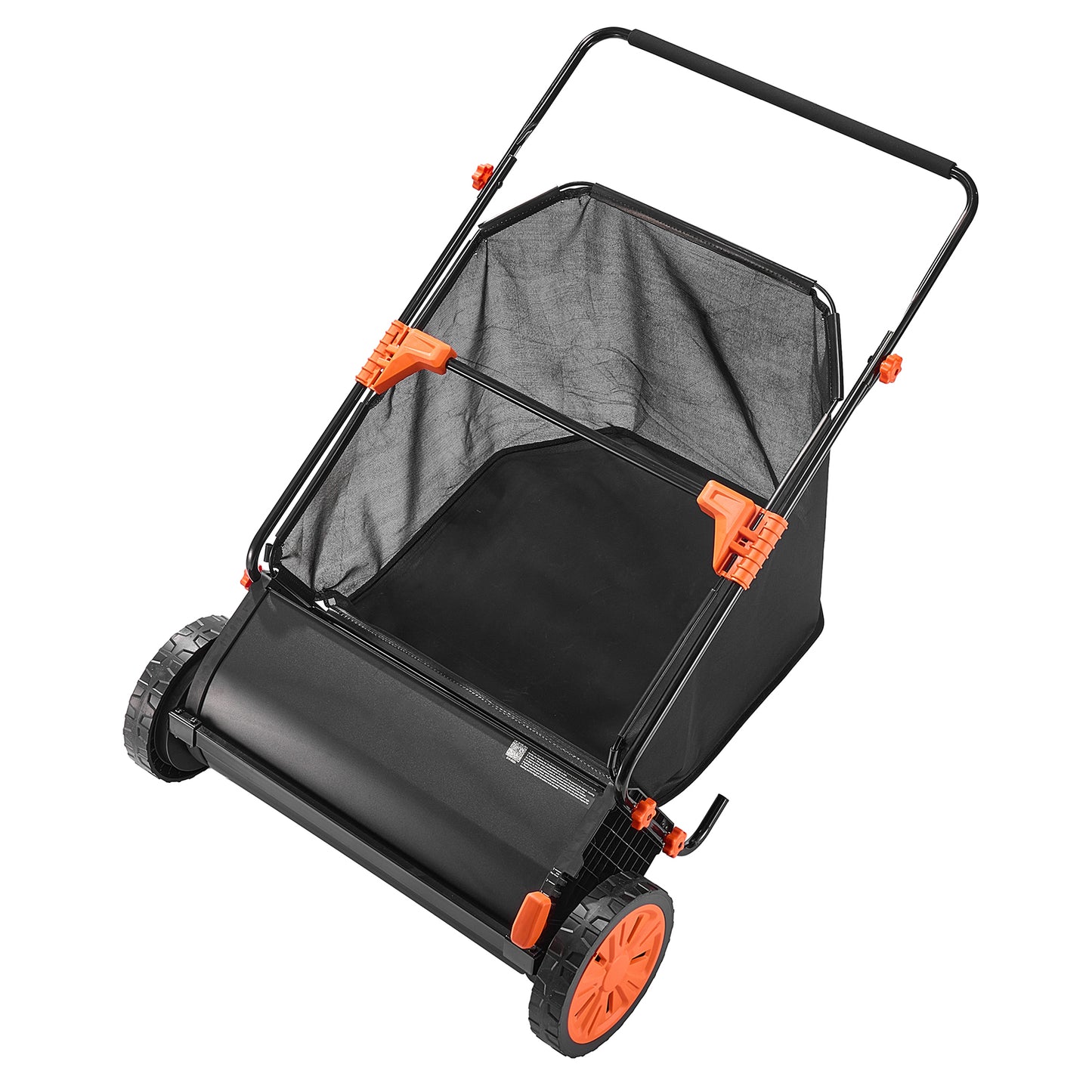 Push Lawn Sweeper, 26 in Leaf & Grass Collector with 7 cu. ft. Hopper Bag, Adjustable Brush Height & Spinning Brushes, Heavy Duty Yard Sweeper with Rubber Wheels for Leaves Grass Cleanup image 12