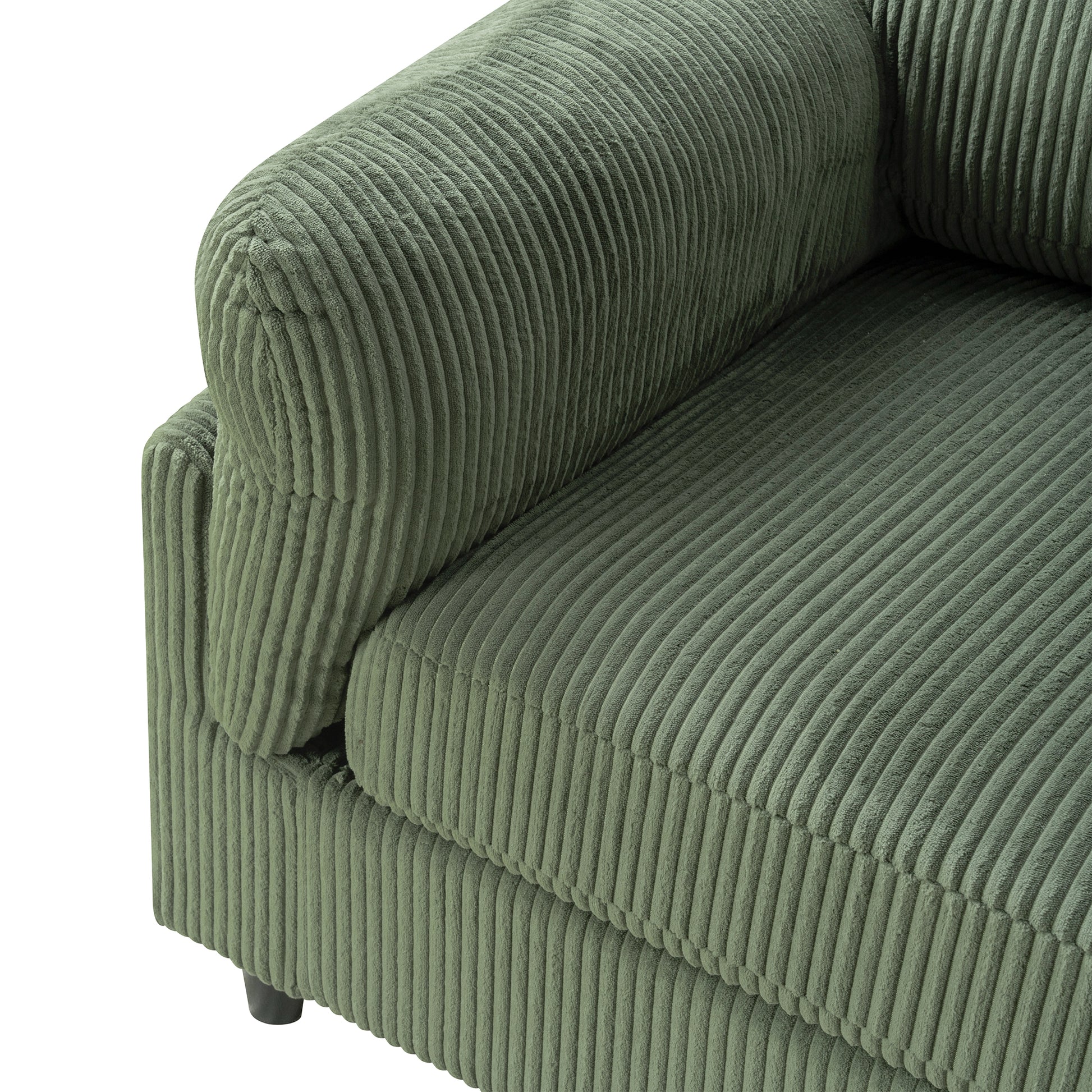 82.6" Corduroy Loveseat Sofa, Mid-Century Modern 2-Seater Couch, Iron & Wood Frame Construction,Soft Fabric Upholstered Love Seat for Living Room & Bedroom image 7