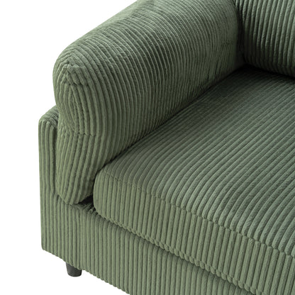 82.6" Corduroy Loveseat Sofa, Mid-Century Modern 2-Seater Couch, Iron & Wood Frame Construction,Soft Fabric Upholstered Love Seat for Living Room & Bedroom image 7