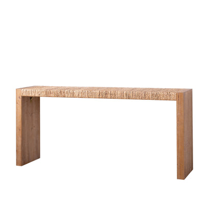 69" Natural Seagrass Console Table – Handwoven Top with Engineered Wood Frame image 4