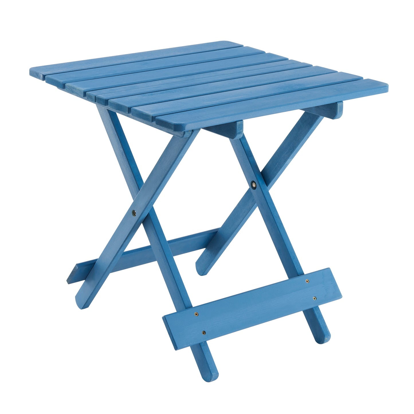 Folding Square Table Patio Outdoor solid wood Table for Backyard, Balcony, Portable Design Space-Saving Blue Color image 9