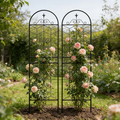 2 Pack Metal Garden Trellis 71" x 19.7" Rustproof Trellis for Climbing Plants Outdoor Flower Support Black image 6