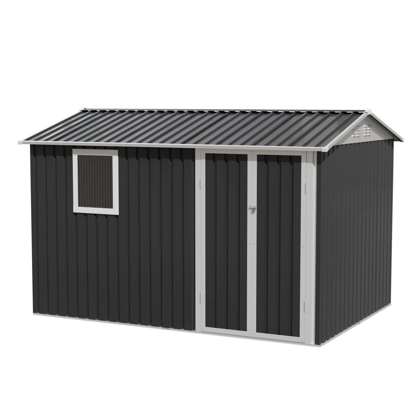 9*6 FT Metal Garden Shed for Patio Backyard Tools House Storage Shed with One Window 9.5 x 6.7FT image 7