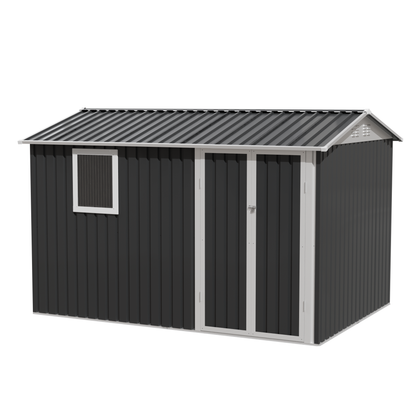 9*6 FT Metal Garden Shed for Patio Backyard Tools House Storage Shed with One Window 9.5 x 6.7FT image 7