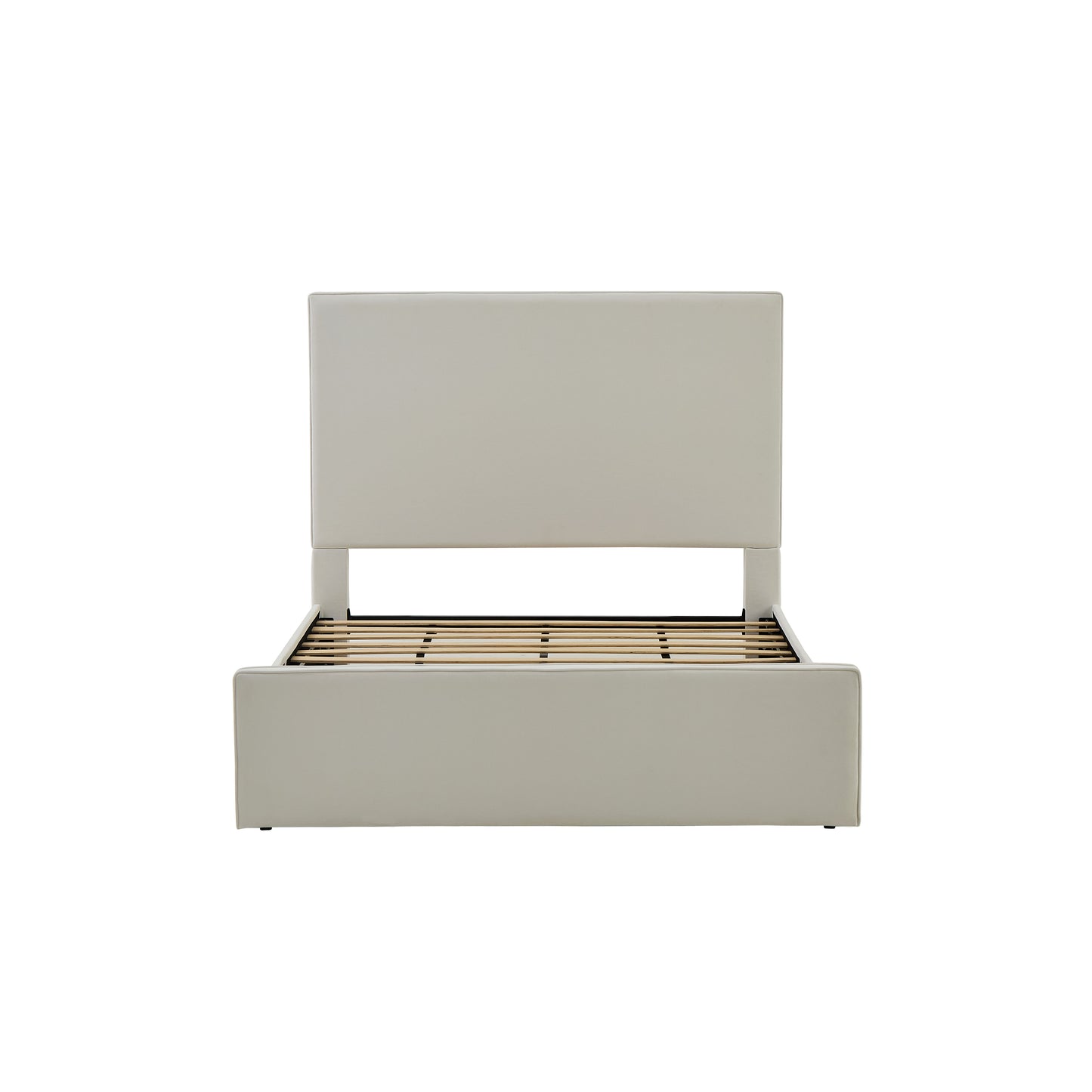 Lucas Tall Headboard Upholstered Bed / 52" High Headboard / Elegant Simplicity / No Box Spring Needed / Easy Assembly / King / Coconut Micro Suede image 11