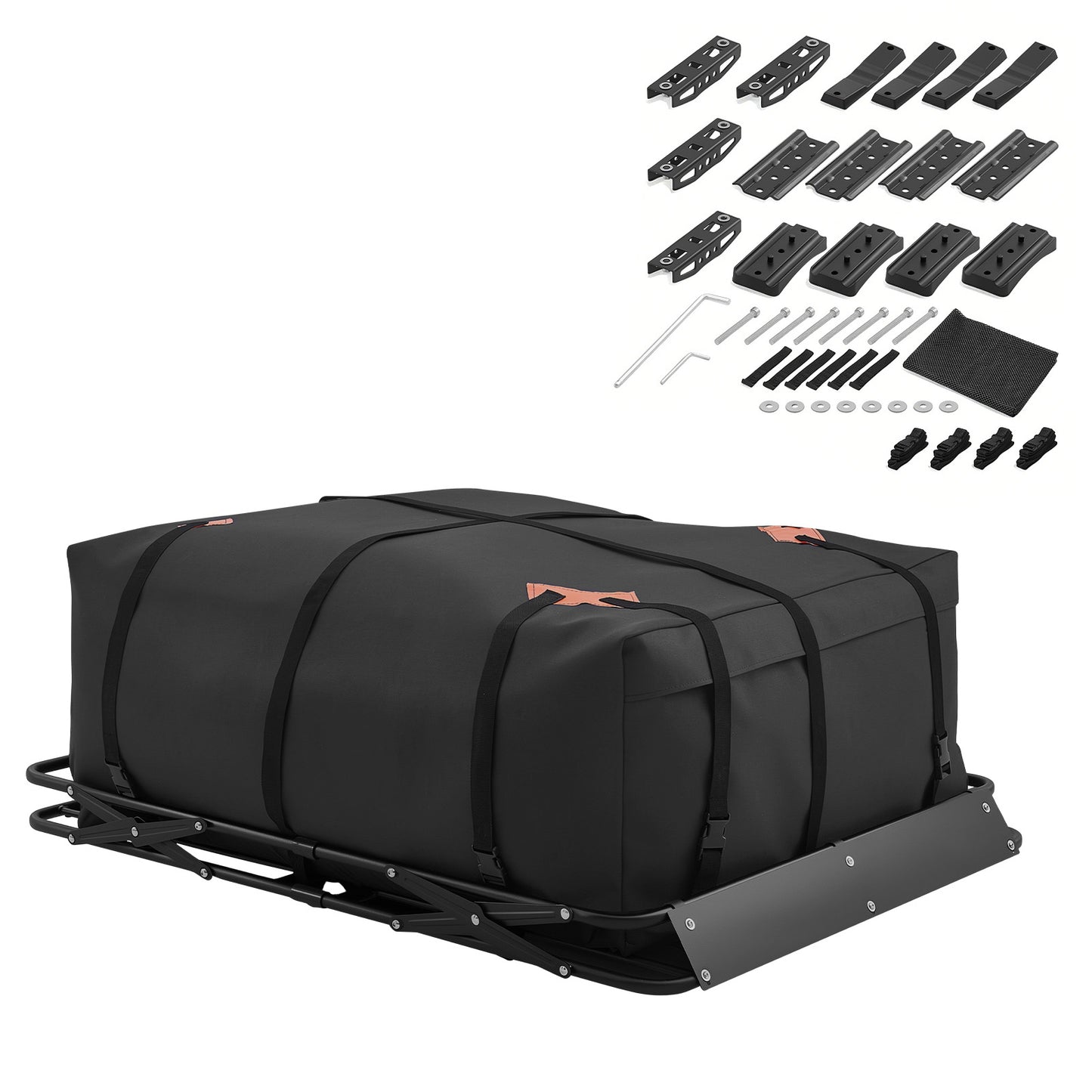 Roof Rack Cargo Basket, 51 x 36 x 4 in, Heavy Duty Roof Top Carrier Basket with Folding Design, 200 lbs Capacity, All-Weather Easy-Install Car Top Luggage Holder, Universal Fit for SUV Truck Car image 1