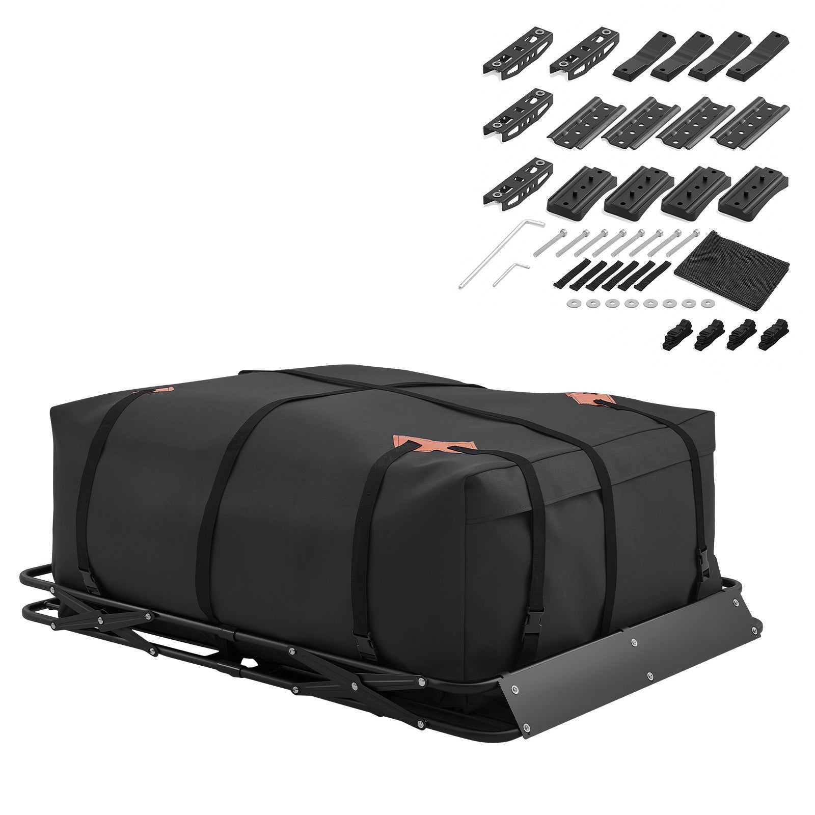Roof Rack Cargo Basket, 51 x 36 x 4 in, Heavy Duty Roof Top Carrier Basket with Folding Design, 200 lbs Capacity, All-Weather Easy-Install Car Top Luggage Holder, Universal Fit for SUV Truck Car image 1