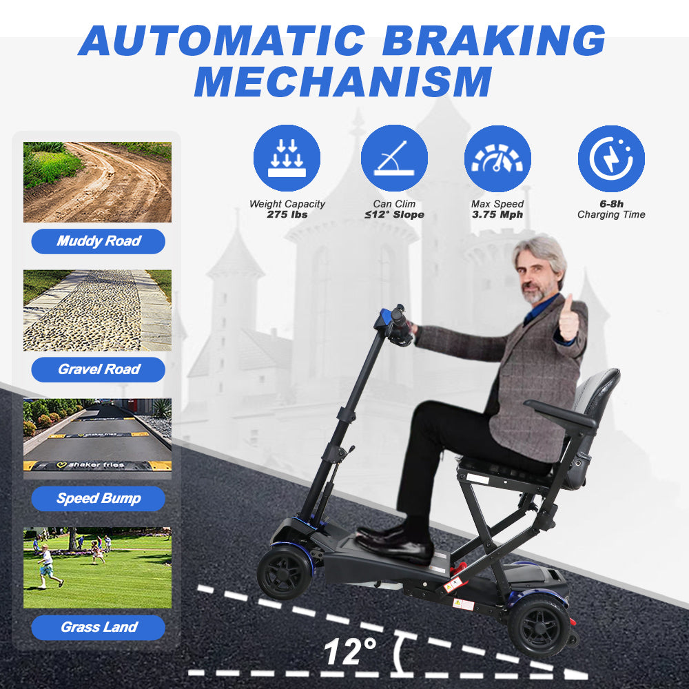 SOLAX Remote Control Foldable Electric Mobility Scooter with Suspension for Senior, Lightweight 4 Wheels Electric Powered Scooter for Travel Shopping image 9