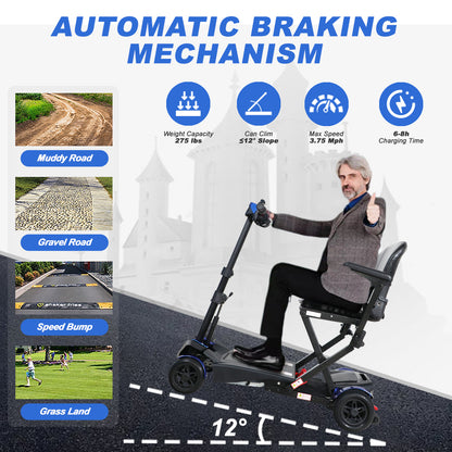 SOLAX Remote Control Foldable Electric Mobility Scooter with Suspension for Senior, Lightweight 4 Wheels Electric Powered Scooter for Travel Shopping image 9