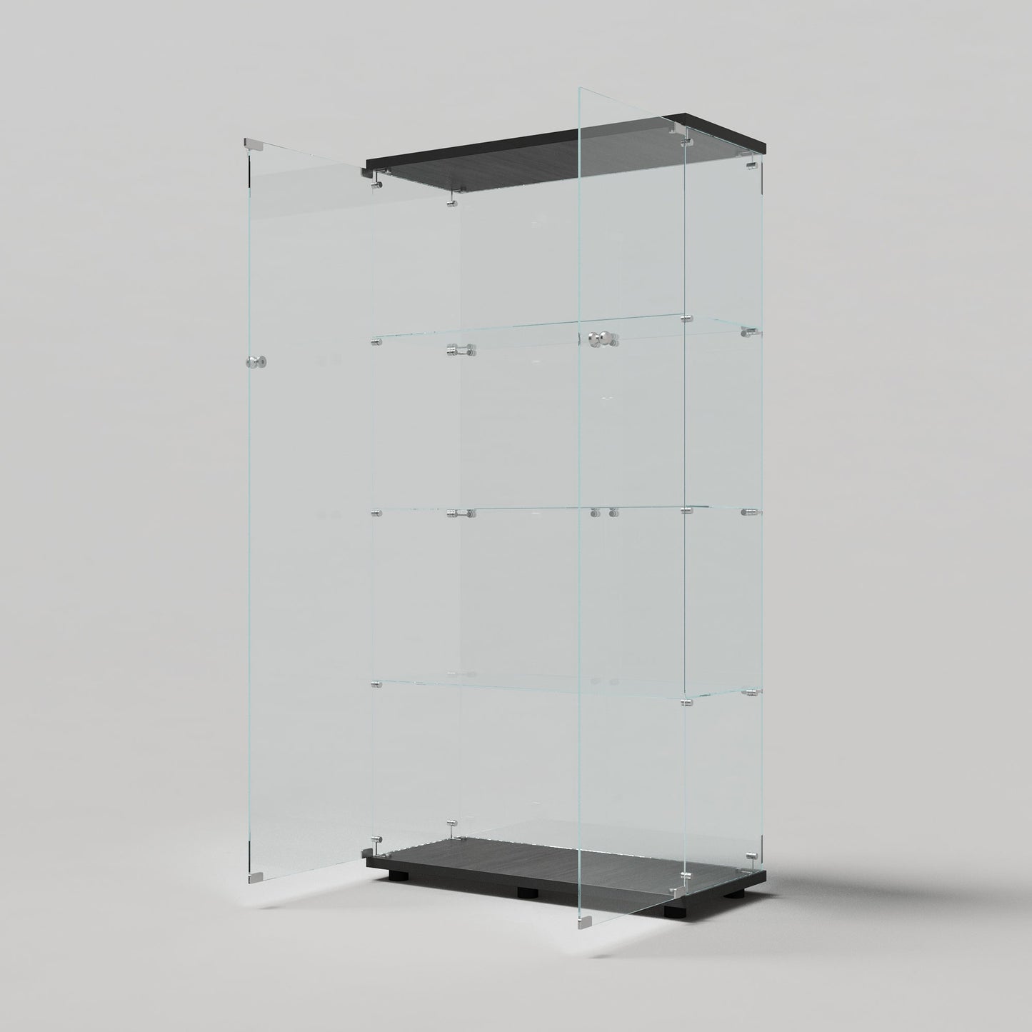 Tempered glass display cabinet,wine cabinet,storage cabinet,file cabinet,with a variety of colors of pat lights,door locks,adjustable floor feet suitable for uneven ground,can be placed anywhere,black image 10