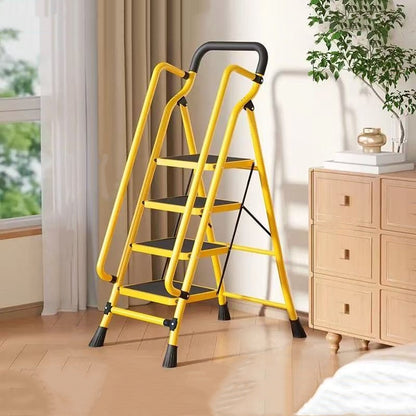 4 Step Ladder with Handrails, Folding Step Stool with Anti-Slip Wide Pedals image 1