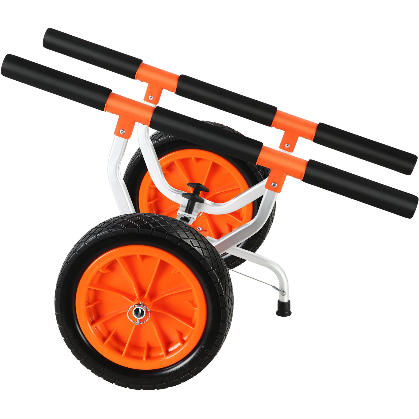 Heavy Duty Kayak Cart, 450lbs Load Capacity, Detachable Canoe Trolley Cart with 12'' Solid Tires, Adjustable Width & Nonslip Support Foot, for Kayaks Canoes Paddleboards Float Mats Jon Boats image 8