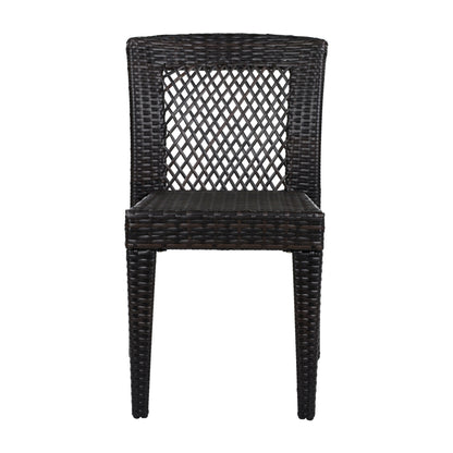 Outdoor Dining Chairs Set of 4, Stackable Chairs with UV-Resistant PE Rattan and Steel Frame, for Patio, Garden, Balcony, Supports 400lbs image 7