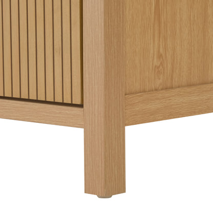 30 Inch Fluted Bathroom Vanity with Sink - Freestanding Modern Wood Cabinet with Soft-Close Doors, 1 Drawer & Open Storage, Decorative Circular Accent, Solid Wood & MDF Build, image 12