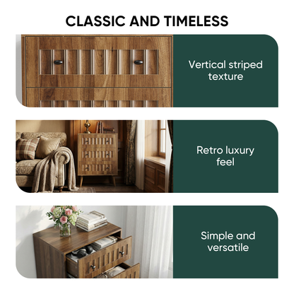 3 drawer dresser, modern wardrobe dresser chest of drawers, wooden storage storage cabinet, dresser storage cabinet, suitable for living room, bedroom, corridor (walnut) image 8