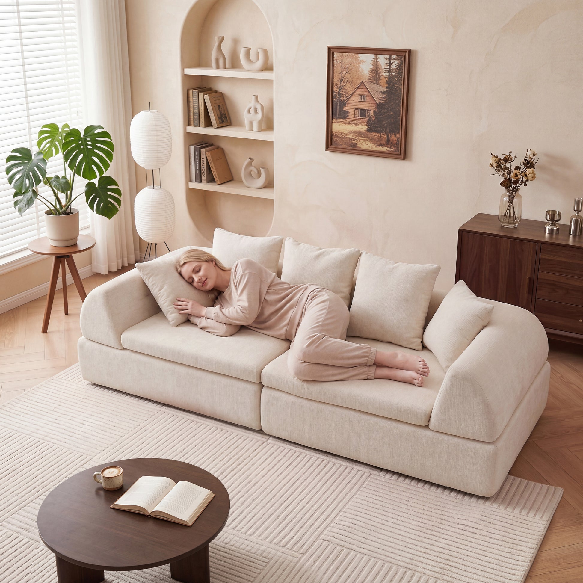 Cloud Modular Sectional Sofa - Shape Boneless Couch & Deep Fluffy Seat, No Assembly Required for Living Room Bedroom image 3
