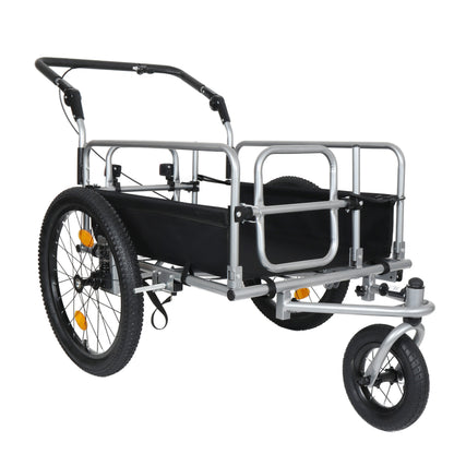 3-in-1 Heavy-Duty Bike Cargo Trailer -Bike Compatible Steel Frame, 110lb Capacity, Convertible Stroller & Pull Cart w/Suspension, 20 *2-3/8" FAT tire image 9