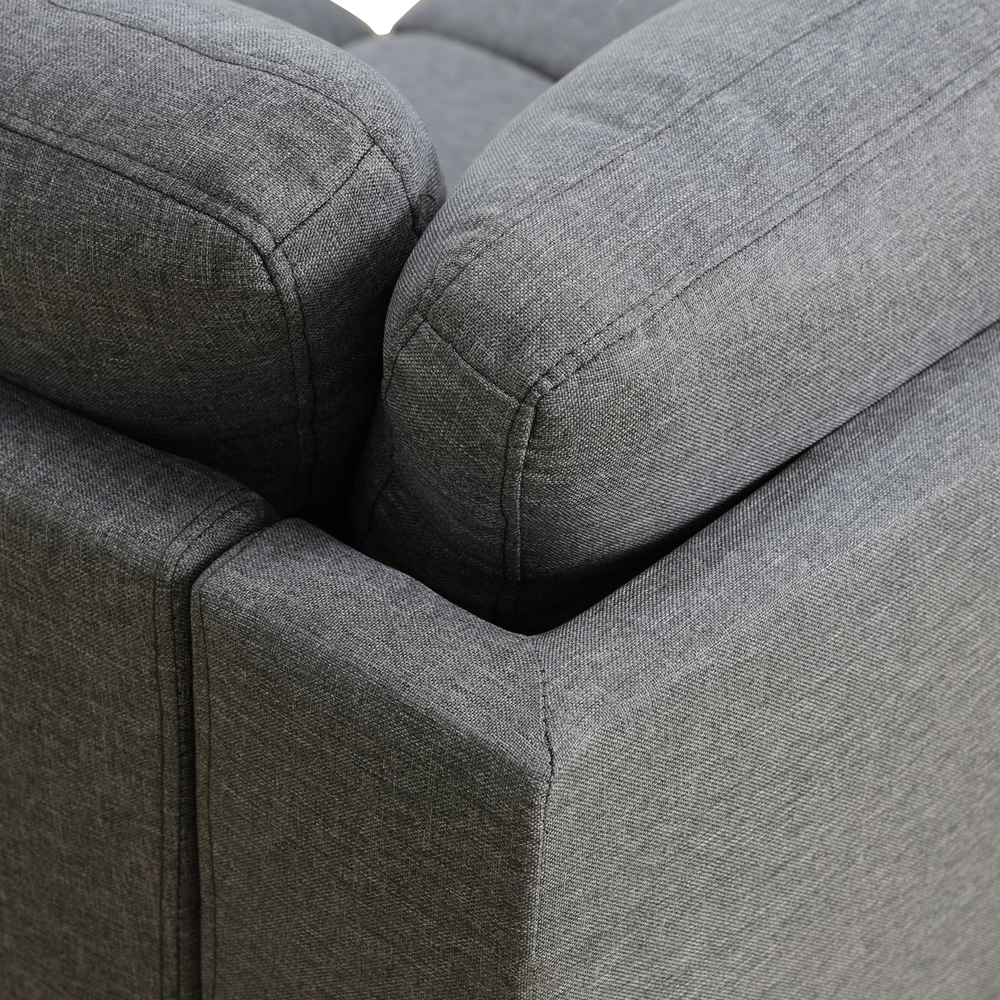 L shape Sectional Sofa Chair with cup holder - Dark Gray-Left image 8