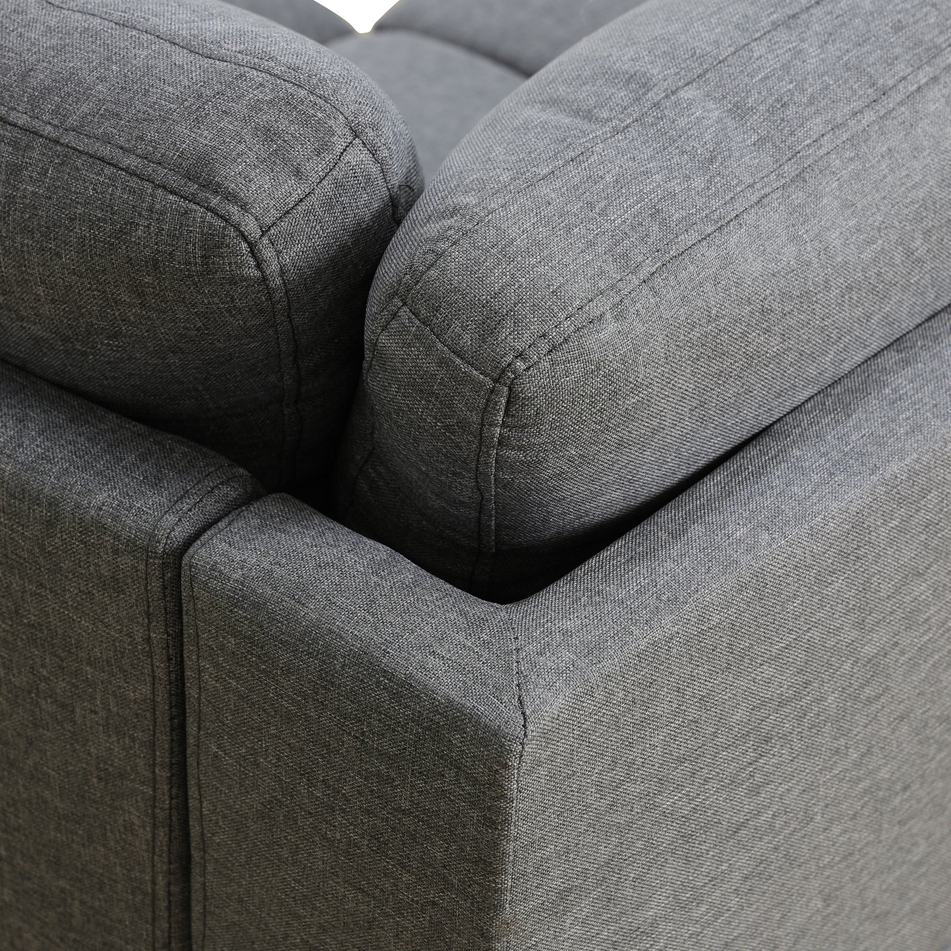 L shape Sectional Sofa Chair with cup holder - Dark Gray-Left image 8
