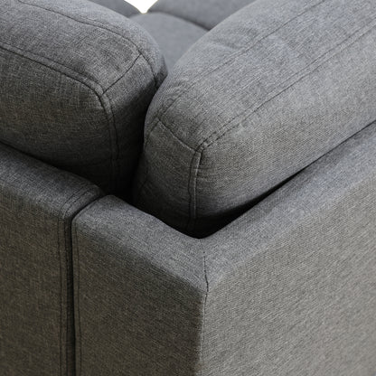 L shape Sectional Sofa Chair with cup holder - Dark Gray-Left image 8