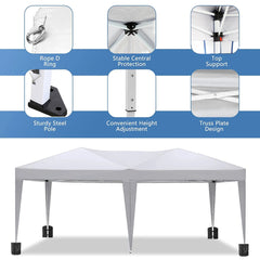 10'x20' Folding Canopy with 6 Removable Sidewalls Outdoor Event Shelter UPF 50+ Gazebo Portable Tents for Parties Beach Camping Wedding EZ Pop Up Canopy
