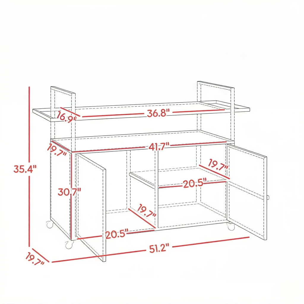 Mobile Bar Cart,Buffet Cabinet,Rattan Storage Cabinet,Outdoor Storage Table,Dining Room Storage Cart,Kitchen Island image 4