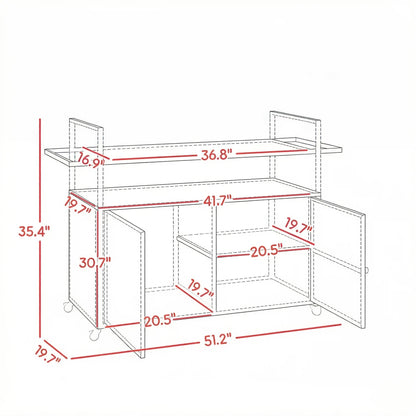 Mobile Bar Cart,Buffet Cabinet,Rattan Storage Cabinet,Outdoor Storage Table,Dining Room Storage Cart,Kitchen Island image 4
