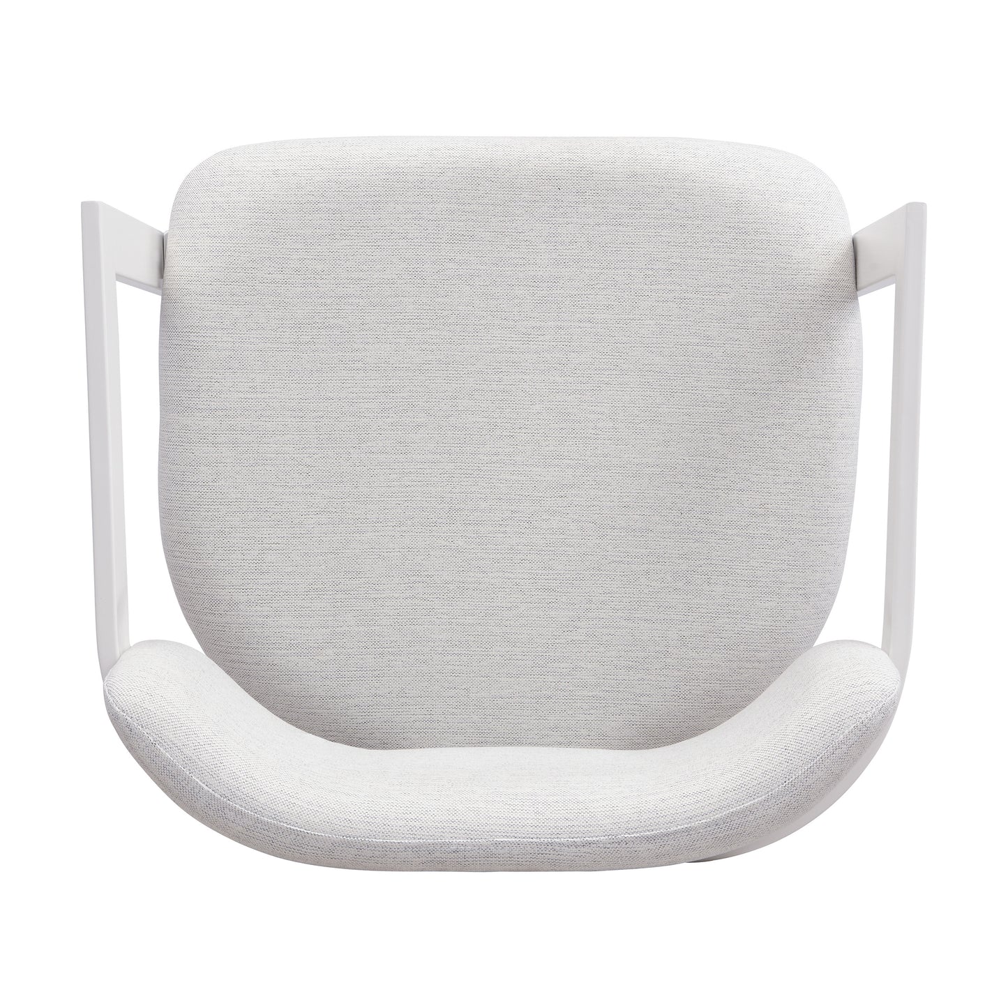 Upholstered Dining Chairs Set of 2, Fabric Armchairs with Beige Seating White Metal Frame, 265 LBS Weight Capacity image 12