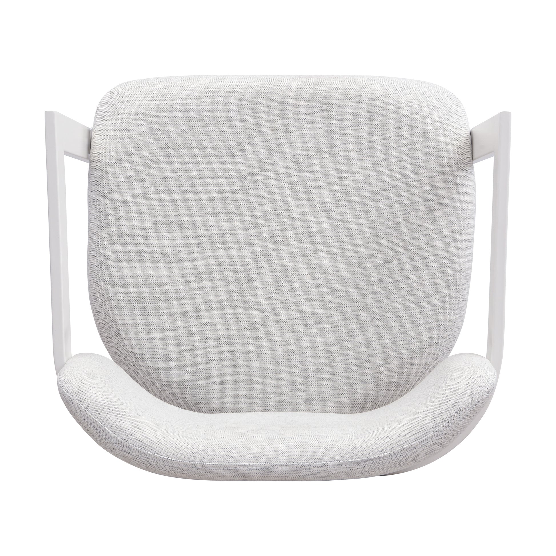 Upholstered Dining Chairs Set of 2, Fabric Armchairs with Beige Seating White Metal Frame, 265 LBS Weight Capacity image 12
