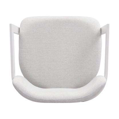 Upholstered Dining Chairs Set of 2, Fabric Armchairs with Beige Seating White Metal Frame, 265 LBS Weight Capacity image 12