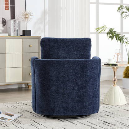 Vanity Chair,Swivel Accent Chair, 360 Degree Round Swivel Barrel Chair, Upholstered Comfy Swivel Chairs for Living Room,Accent Chairs for Bedroom, Reading Room,Powder Room,(Velvet, Blue) image 10