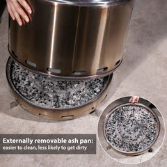 19.5" Smokeless Fire Pit, Portable Outdoor Firepit, Wood Burning Fireplaces, Low Smoke Bonfire for Camping, Patio and Outside
