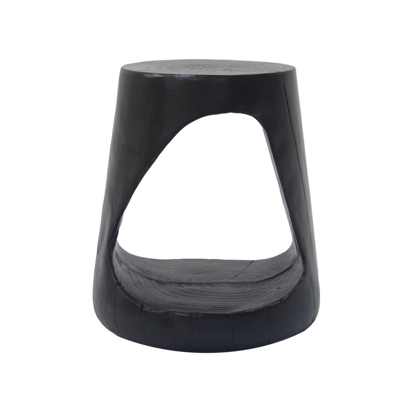 MGO Hollow Side Table, Wood-like texture, Black Color image 5