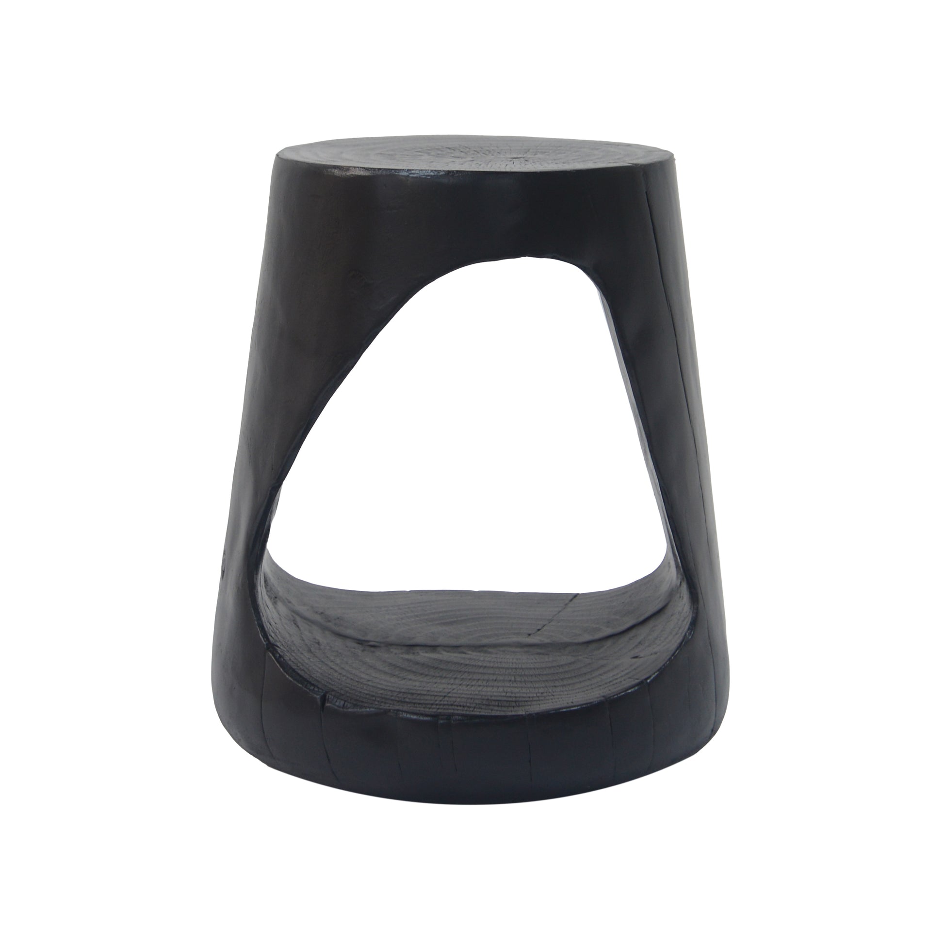 MGO Hollow Side Table, Wood-like texture, Black Color image 5