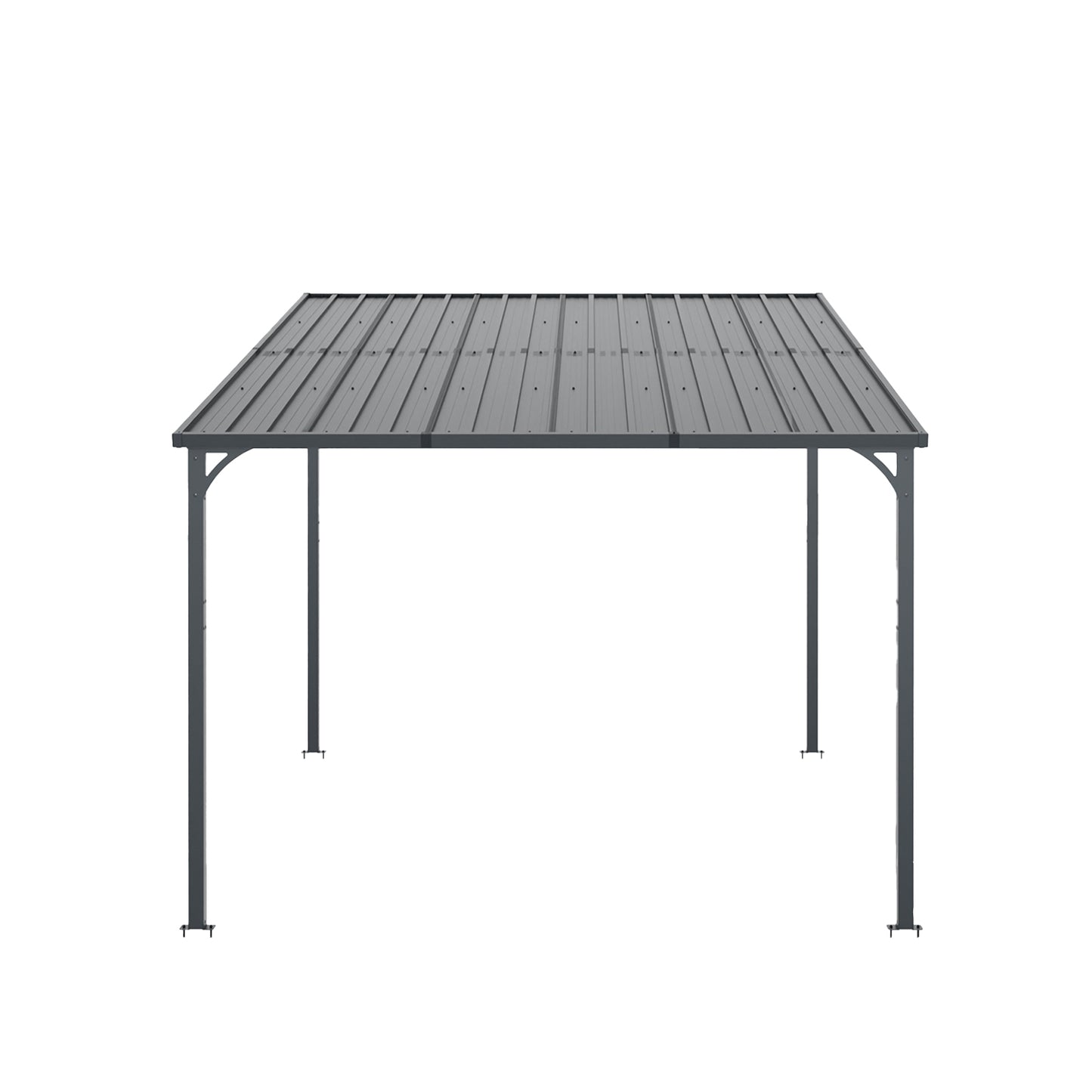 Outdoor Pergola, 10' x 10' Outdoor Hardtop Gazebo Pergola for Yard, Large 10x10 Galvanized Steel Lean to Wall-Mounted carport image 8