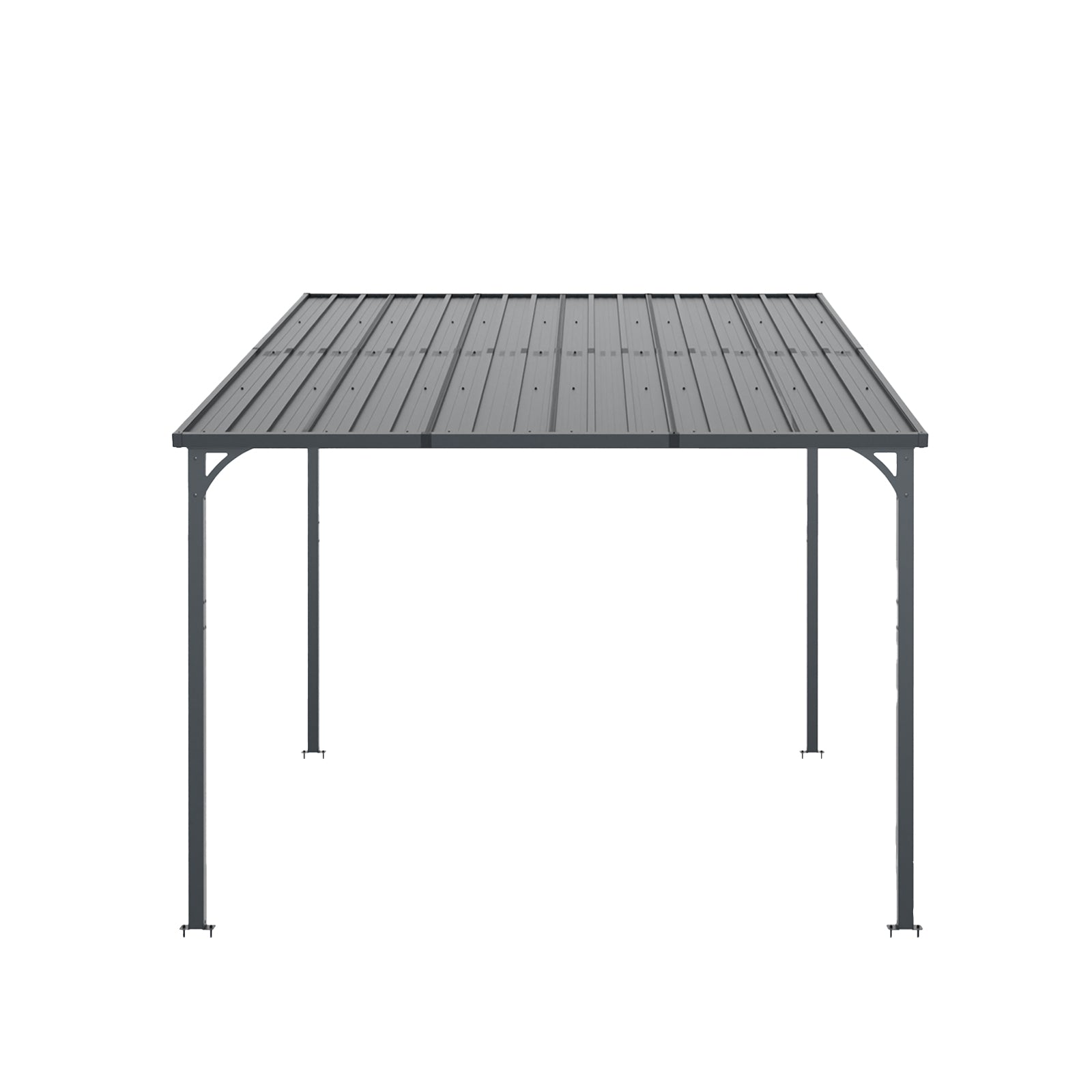 Outdoor Pergola, 10' x 10' Outdoor Hardtop Gazebo Pergola for Yard, Large 10x10 Galvanized Steel Lean to Wall-Mounted carport image 8