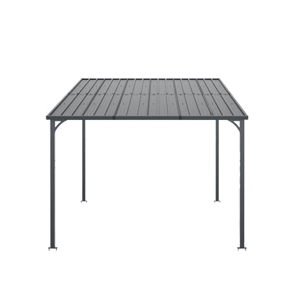 Outdoor Pergola, 10' x 10' Outdoor Hardtop Gazebo Pergola for Yard, Large 10x10 Galvanized Steel Lean to Wall-Mounted carport image 8