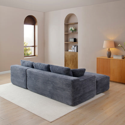105'' Modular Sectional Sofa, Cloud Sectional Couch with Deep Seat, Modern Modular L-Shape Sofa Couch with Chaise,Upholstered Couches for Living Room Bedroom,No Assembly, (GREY) image 5