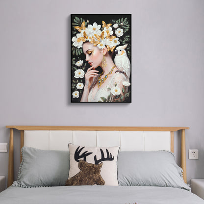 Beauty Posters Beauty lady Wall Art Gold and White Floral Canvas Artwork for Living Room Modern Photo Prints for Home 24x36 Inch Bedroom Pictures Wall Decor image 12