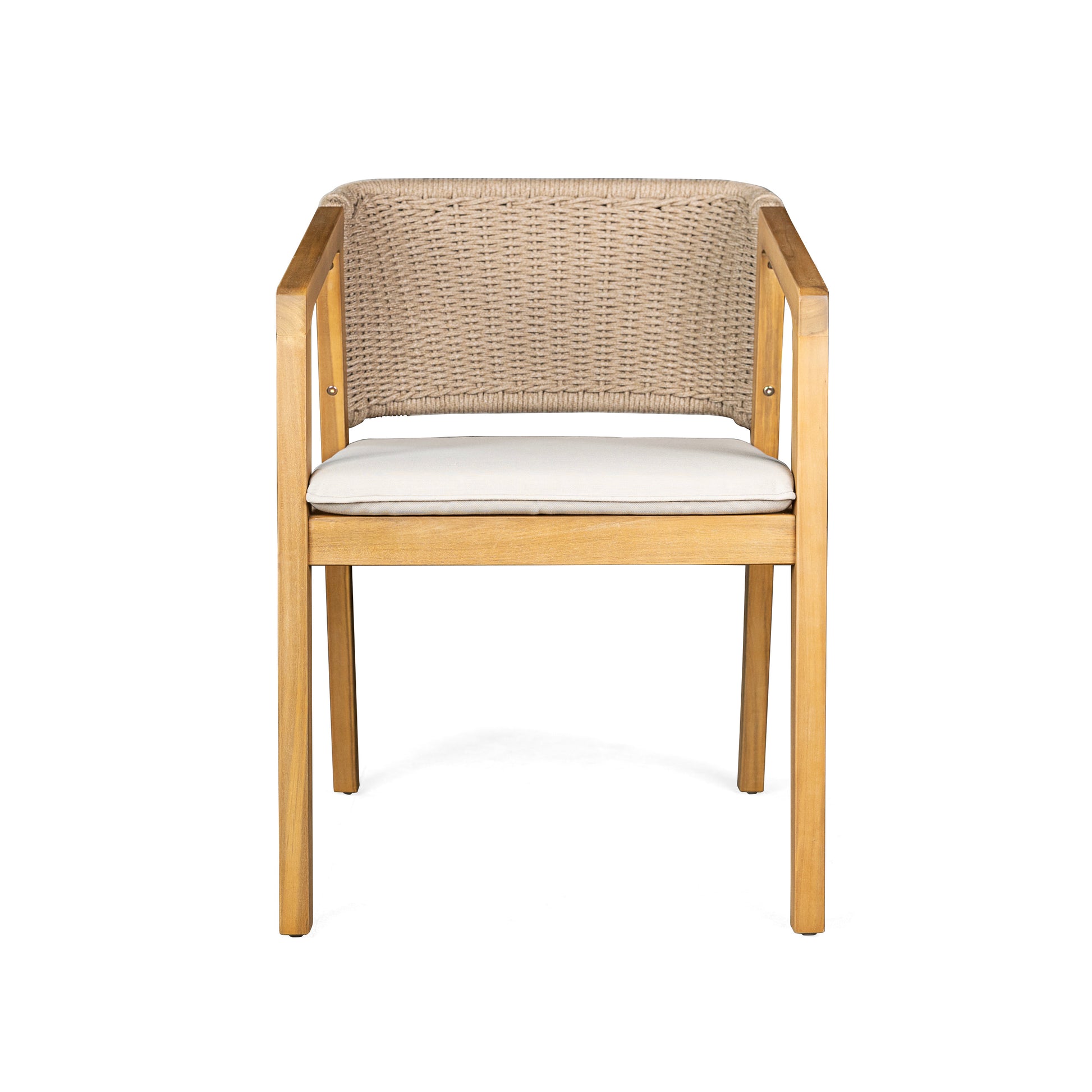 Dining Chair set of 2 - close-up of rope backrest texture